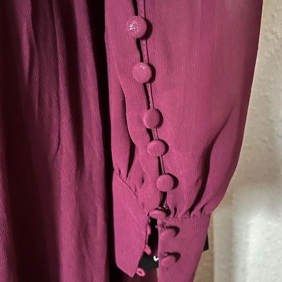 Lulu's My Whole Heart Long Sheer Button Sleeve Maxi Wrap Dress - Picture 7 of 15